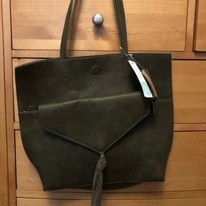 NWT street level green suede tote